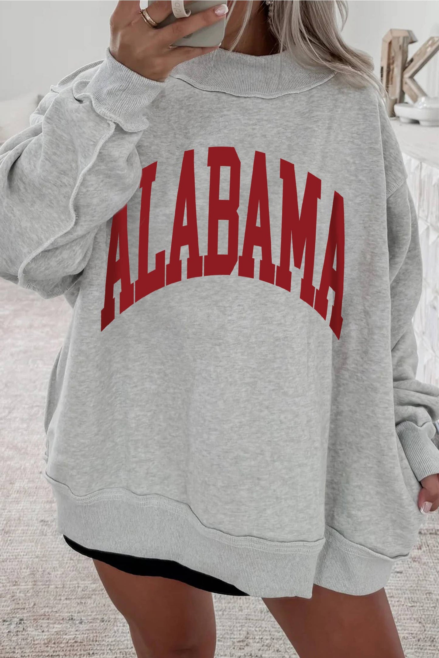 ALBAMA/ AL Reversible Printed Ribbed Patchwork Mock Neck