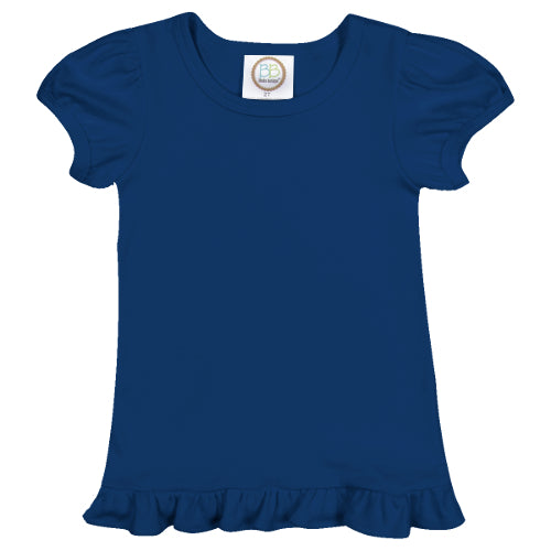 Short Sleeve Ruffle Baseball Shirt
