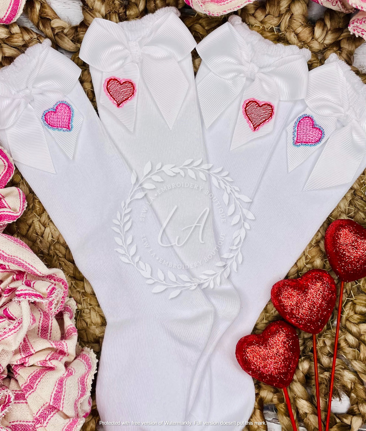 Heart Bow Socks