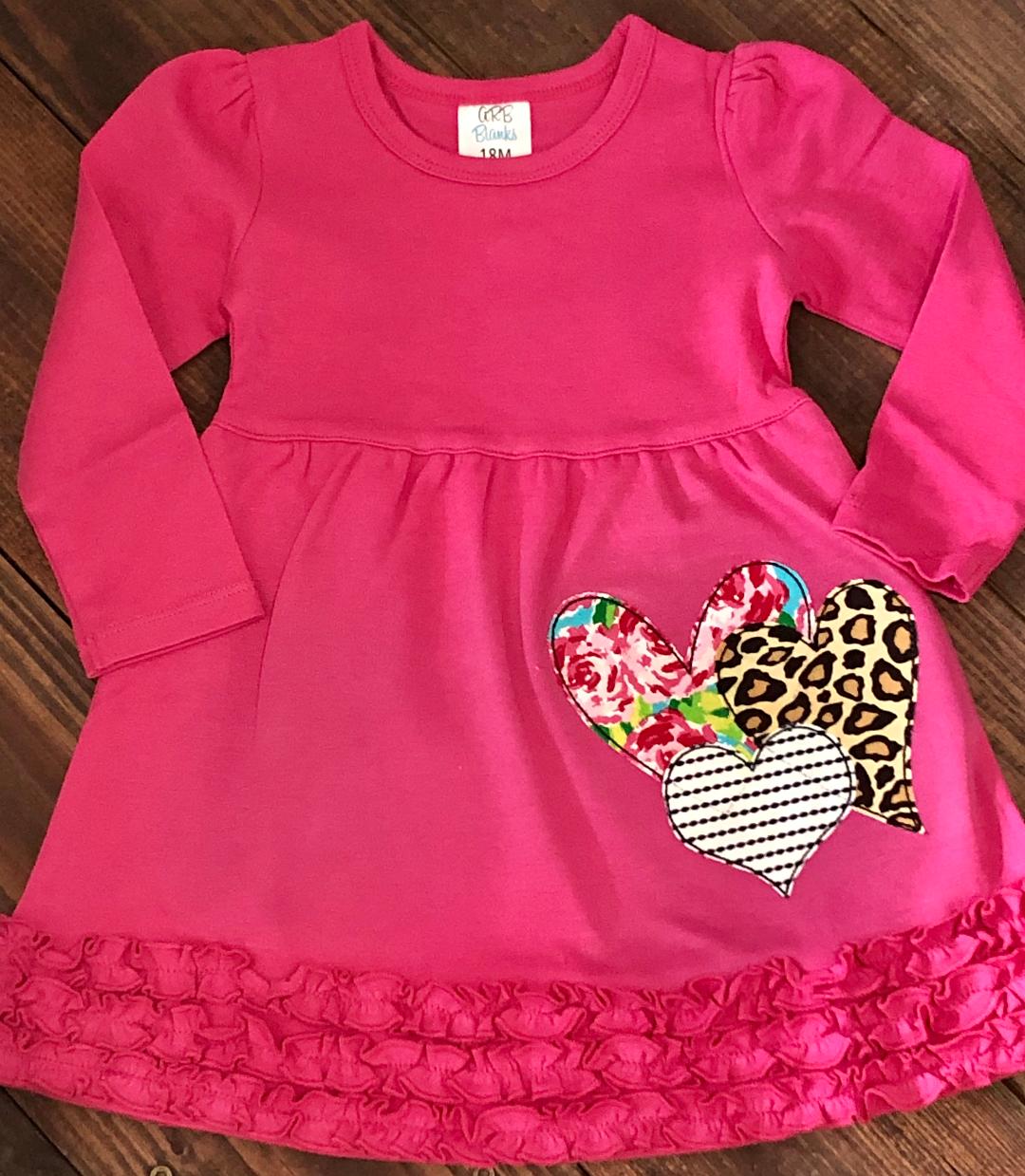 Ruffle Raspberry Heart Dress