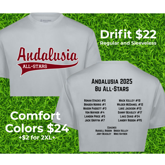 8U Andalusia All-Stars Shirt