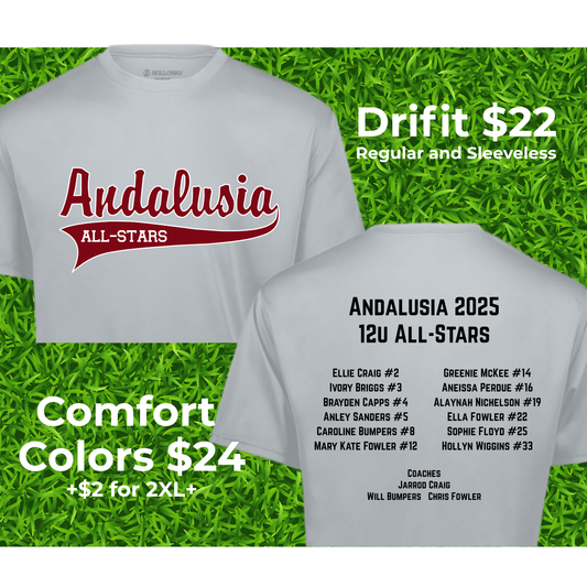 12U Andalusia SOFTBALL All-Stars Shirt