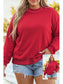 Drop Shoulder Blank Reversible Mock Neck Sweatshirt