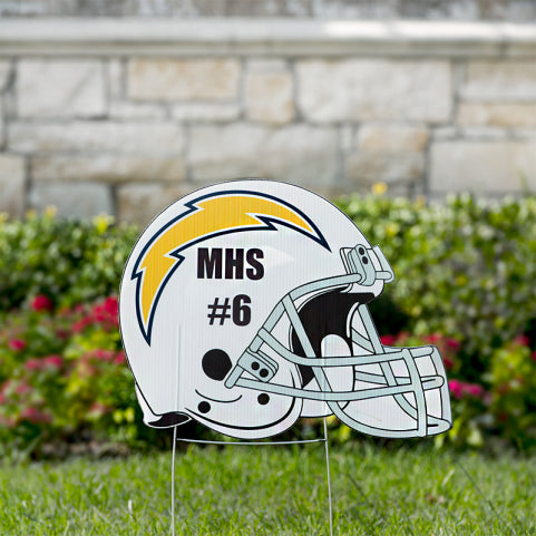 Helmet yard sign