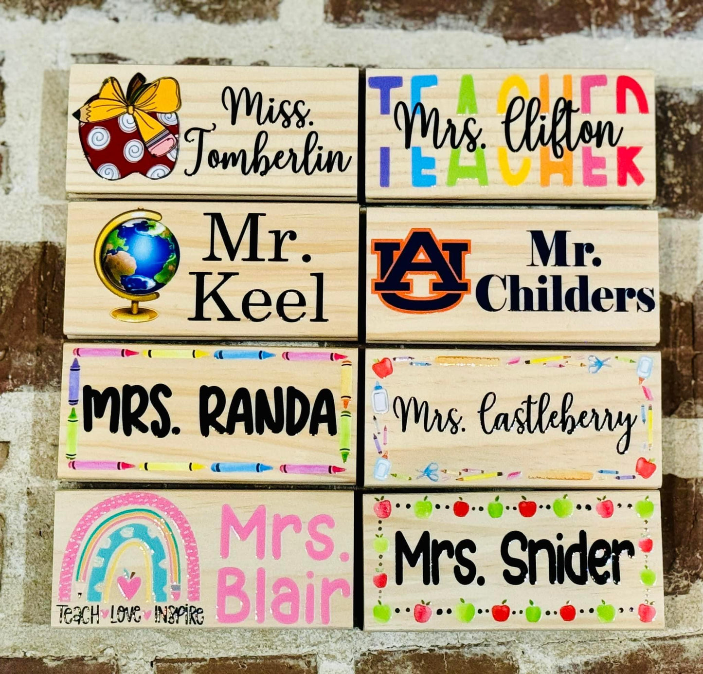 Personalized Wood Chalkboard Erasers