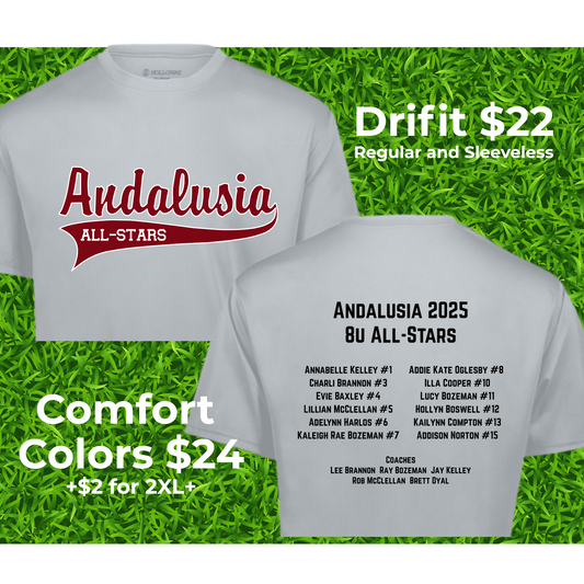 8U Andalusia SOFTBALL All-Stars Shirt