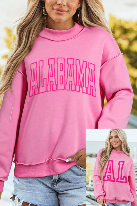 ALABAMA Printed Double Wear Mock Neck Reversible Sweatshirt