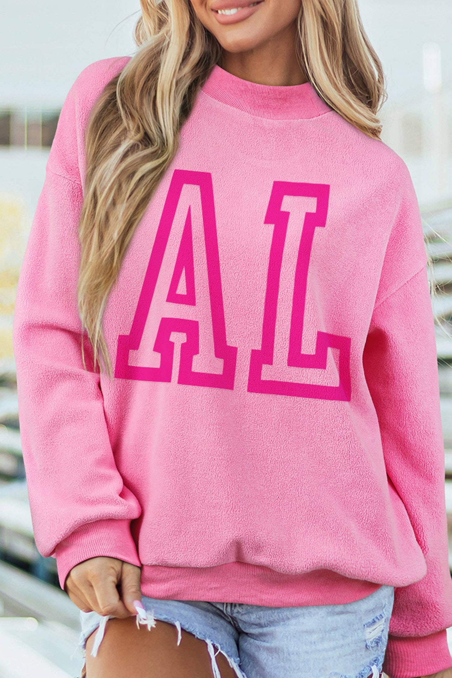 ALABAMA Printed Double Wear Mock Neck Reversible Sweatshirt