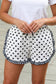 Polka Dot Print Contrast Ruffle Trim Shorts