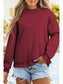 Drop Shoulder Blank Reversible Mock Neck Sweatshirt