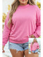 Drop Shoulder Blank Reversible Mock Neck Sweatshirt