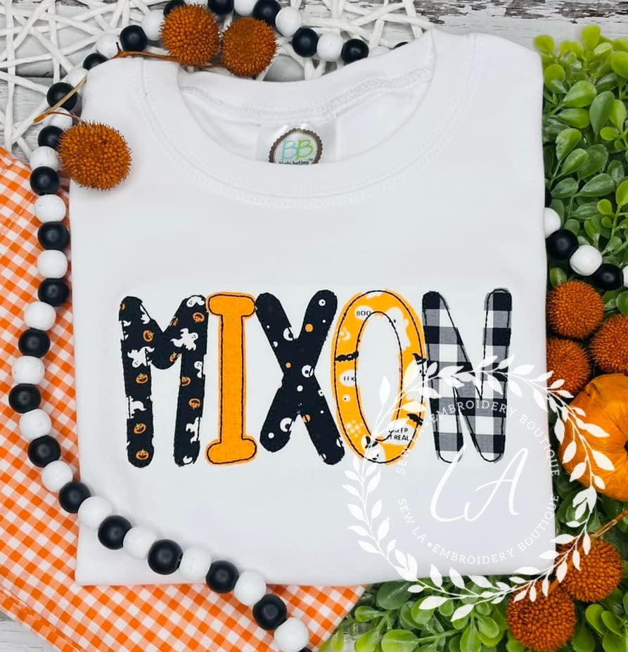 Halloween Name Applique Shirt