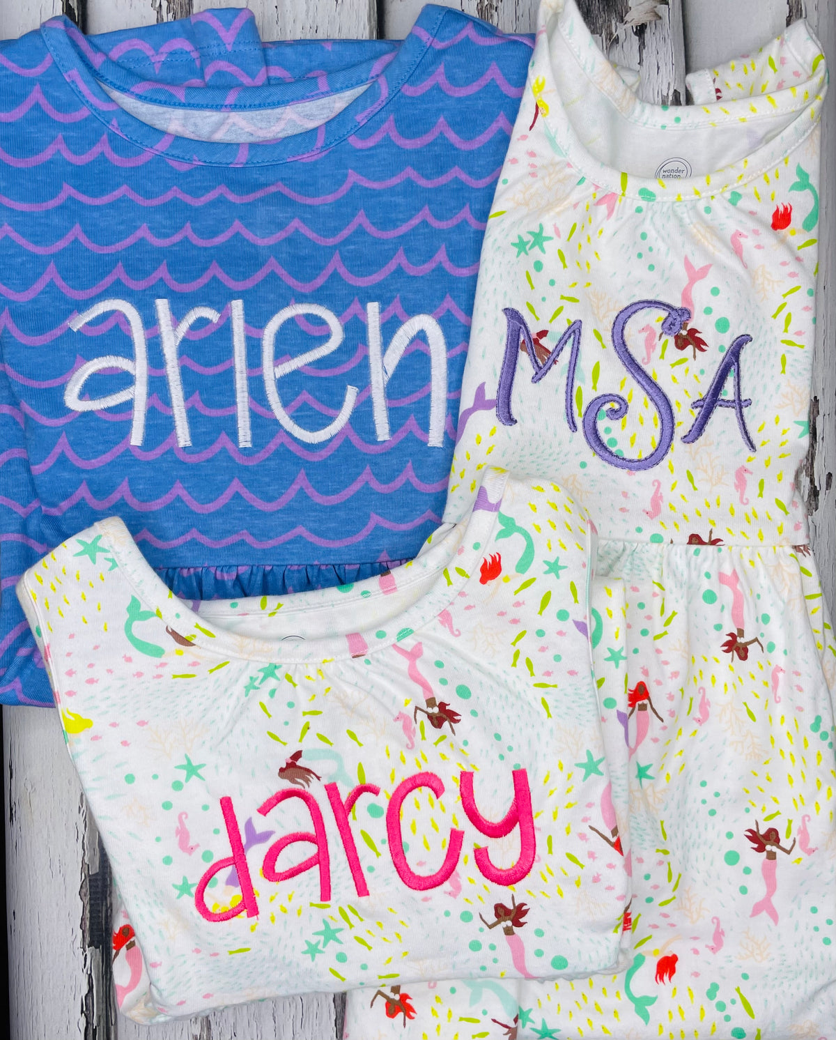 Monogrammed dresses