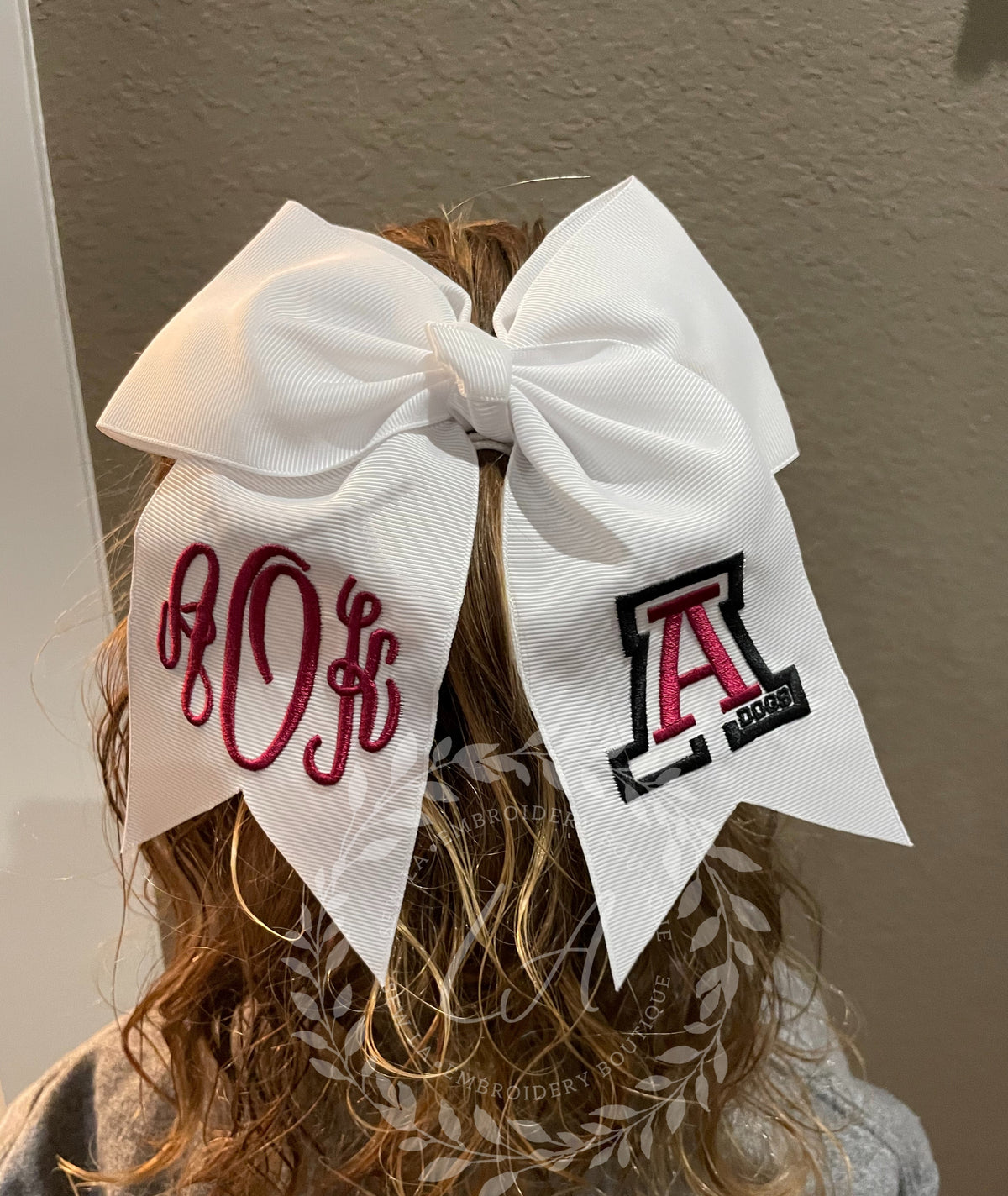 School Spirit Embroidered Bows