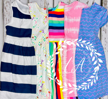 Monogrammed dresses