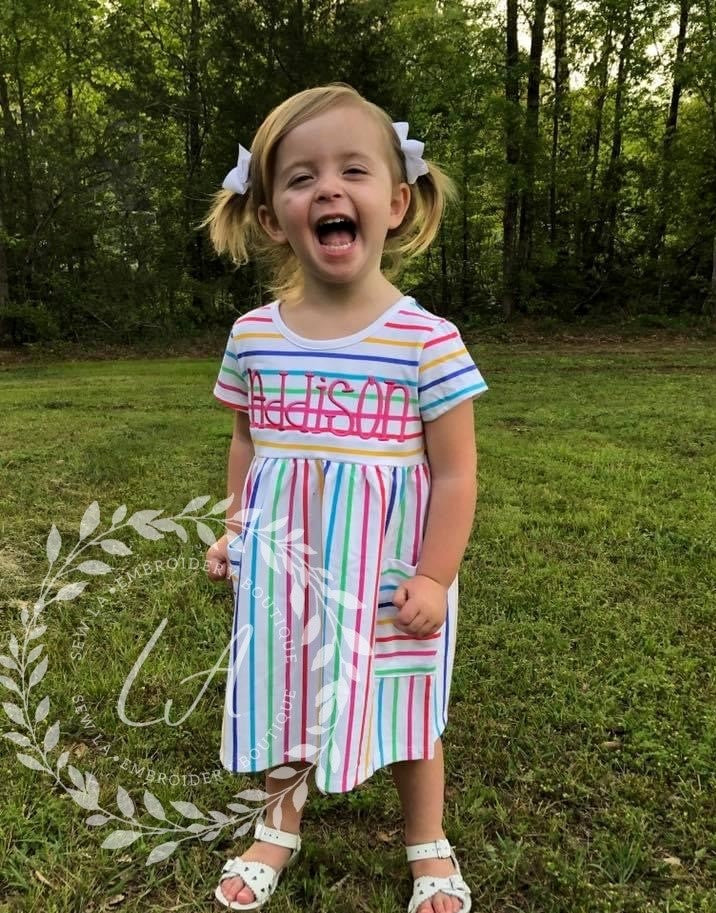 Monogrammed dresses