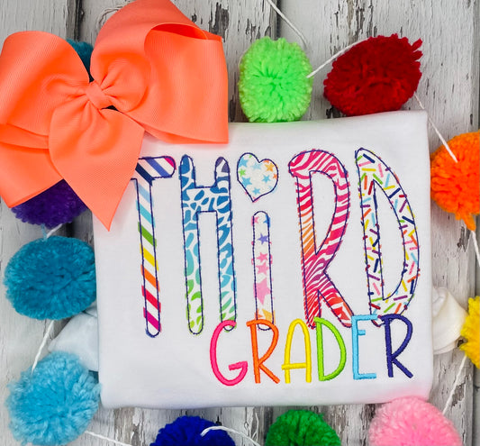 Wild Print Applique Grade Shirt