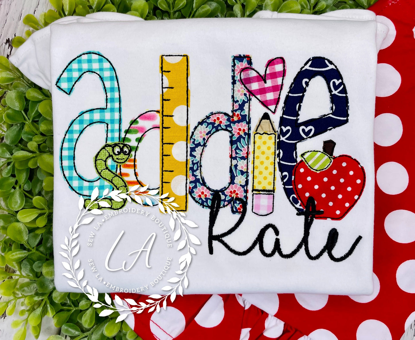 Applique Name School Design