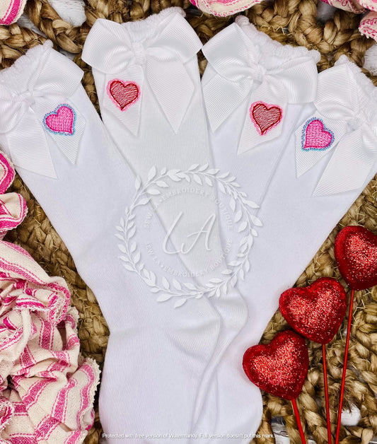 Heart Bow Socks