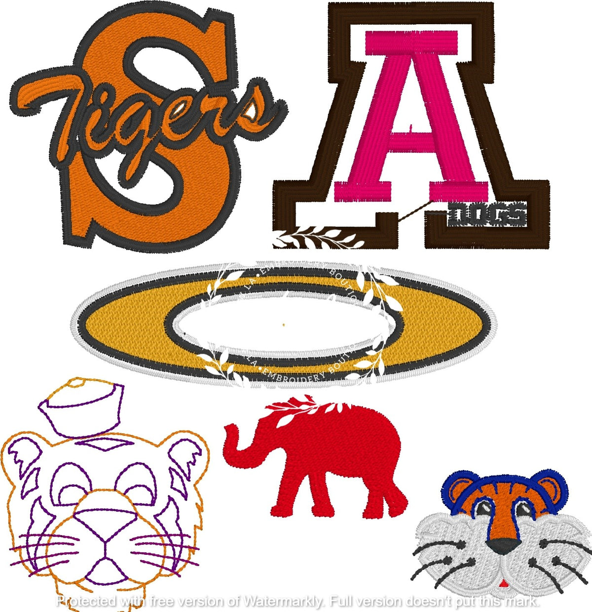 School Spirit Embroidered Bows