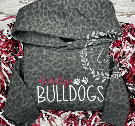 Andy Bulldogs Black Leopard Sweatshirt